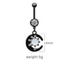 1 Piece Belly Rings Casual Hip-Hop Moon Heart Shape Stainless Steel Arylic Alloy Plating Acrylic Glass White Gold Plated Silver Plated Belly Ring