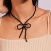 Sweet Simple Style Bow Knot Glass Women's Pendant Necklace