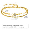 Stainless Steel 18K Gold Plated IG Style Letter Inlay Zircon Bracelets