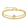 Stainless Steel 18K Gold Plated IG Style Letter Inlay Zircon Bracelets