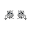 1 Pair IG Style Cool Style Owl Plating Copper Palladium-Plated White K Ear Studs