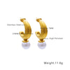 1 Pair Elegant Vintage Style Geometric Plating Inlay Titanium Steel Artificial Pearls Ear Studs