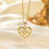 Titanium Steel 18K Gold Plated Elegant Simple Style Heart Shape Inlay Artificial Rhinestones Pendant Necklace