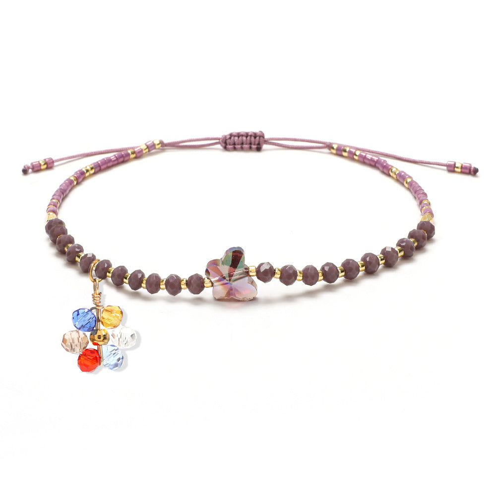 Simple Style Classic Style Butterfly Artificial Crystal Beaded Women's Drawstring Bracelets