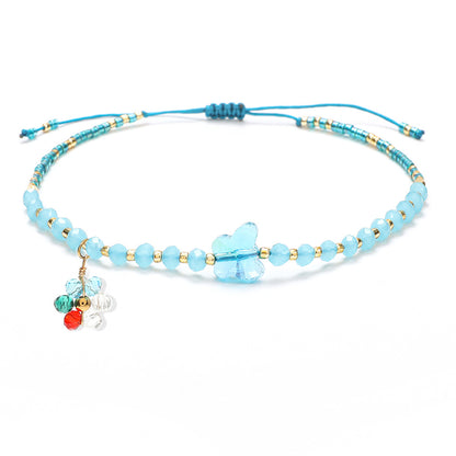 Simple Style Classic Style Butterfly Artificial Crystal Beaded Women's Drawstring Bracelets