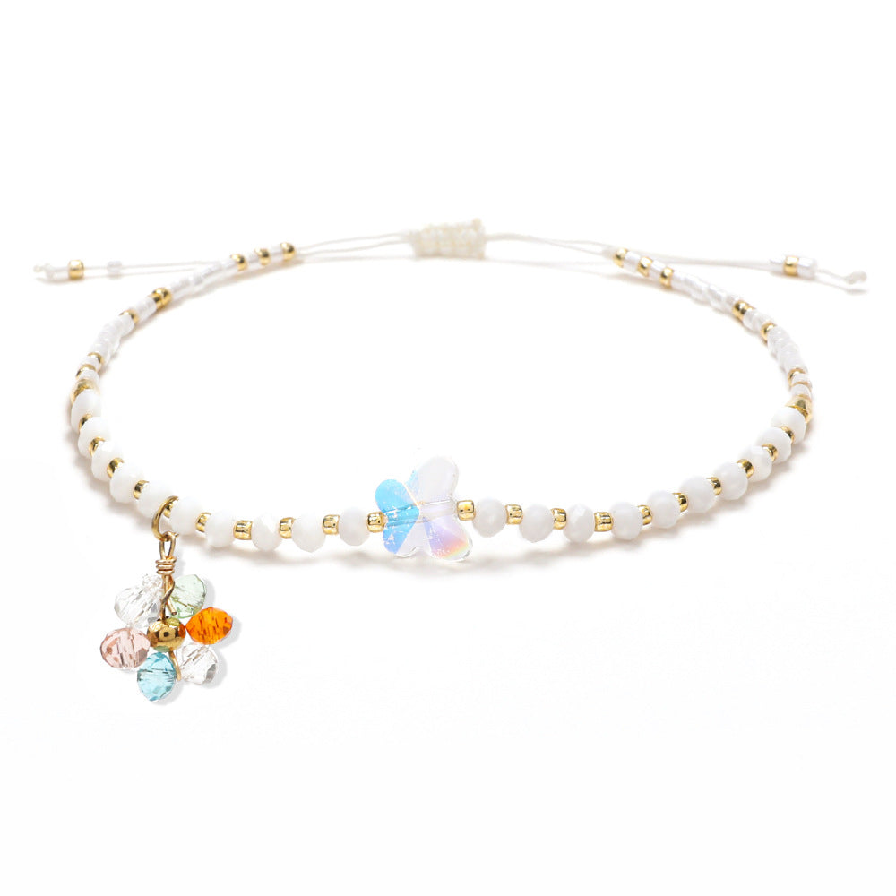 Simple Style Classic Style Butterfly Artificial Crystal Beaded Women's Drawstring Bracelets