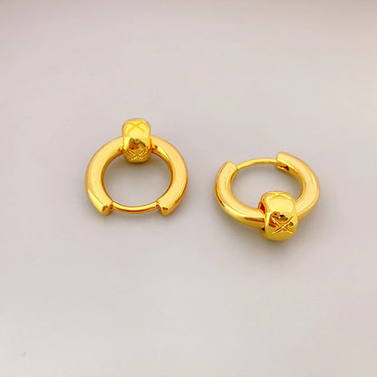 1 Pair Simple Style Geometric Copper 18K Gold Plated Earrings