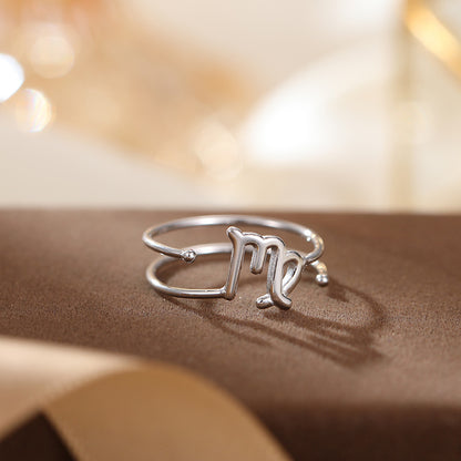 Sterling Silver Simple Style Constellation Plating Open Rings