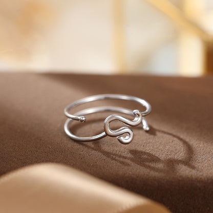 Sterling Silver Simple Style Constellation Plating Open Rings