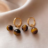 1 Pair Elegant Simple Style Geometric Plating Tiger Eye Drop Earrings Ear Studs