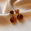 1 Pair Elegant Simple Style Geometric Plating Tiger Eye Drop Earrings Ear Studs