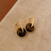 1 Pair Elegant Simple Style Geometric Plating Tiger Eye Drop Earrings Ear Studs