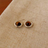 1 Pair Elegant Simple Style Geometric Plating Tiger Eye Drop Earrings Ear Studs