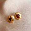 1 Pair Elegant Simple Style Geometric Plating Tiger Eye Drop Earrings Ear Studs