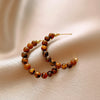 1 Pair Elegant Simple Style Geometric Plating Tiger Eye Drop Earrings Ear Studs