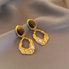 1 Pair Elegant Simple Style Geometric Plating Tiger Eye Drop Earrings Ear Studs