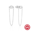 1 Pair Simple Style Geometric Solid Color Tassel Plating Chain Sterling Silver Drop Earrings