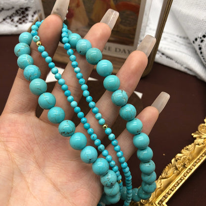 Classical Solid Color Turquoise Turquoise  Necklace In Bulk