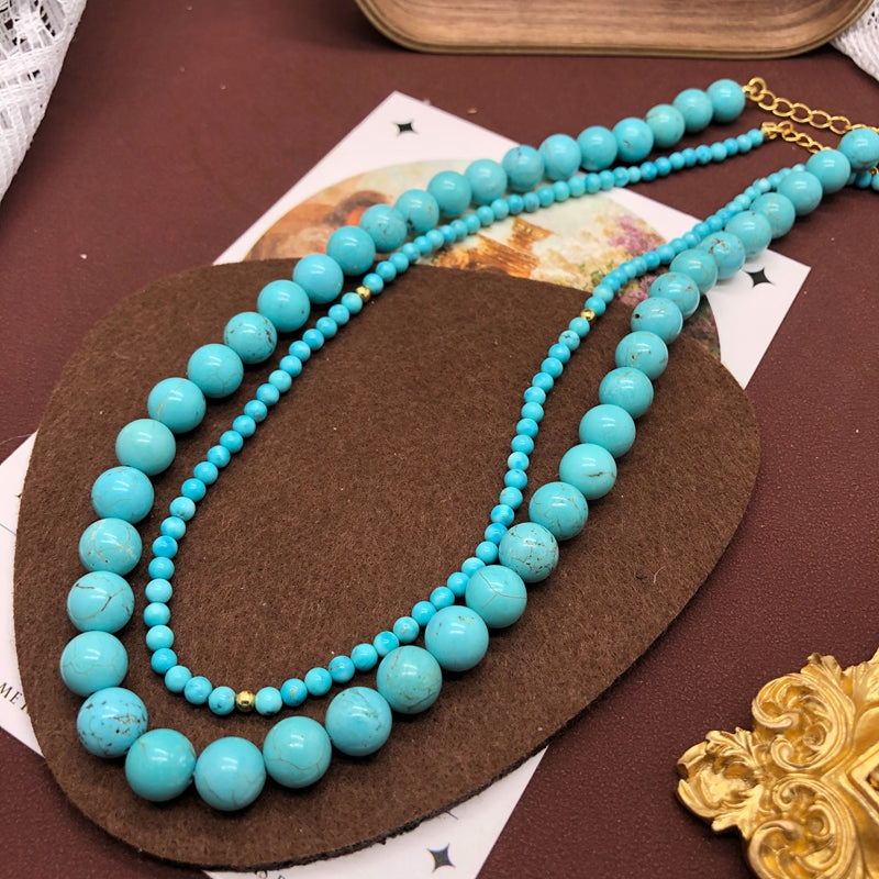 Classical Solid Color Turquoise Turquoise  Necklace In Bulk