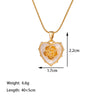 Titanium Steel 18K Gold Plated Glam Simple Style Commute Tower Heart Shape Flower Inlay Artificial Rhinestones Pendant Necklace