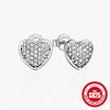 1 Pair Simple Style Round Heart Shape Plating Inlay Sterling Silver Zircon Ear Studs