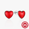 1 Pair Simple Style Round Heart Shape Plating Inlay Sterling Silver Zircon Ear Studs