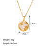 Titanium Steel 18K Gold Plated Casual Simple Style Commute Dolphin Flower Butterfly Inlay Artificial Rhinestones Shell Pendant Necklace