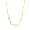 Sterling Silver Sweet Geometric Plating Inlay Pearl Necklace