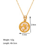 Titanium Steel 18K Gold Plated Casual Simple Style Commute Dolphin Flower Butterfly Inlay Artificial Rhinestones Shell Pendant Necklace