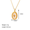 Titanium Steel 18K Gold Plated Casual Simple Style Commute Dolphin Flower Butterfly Inlay Artificial Rhinestones Shell Pendant Necklace