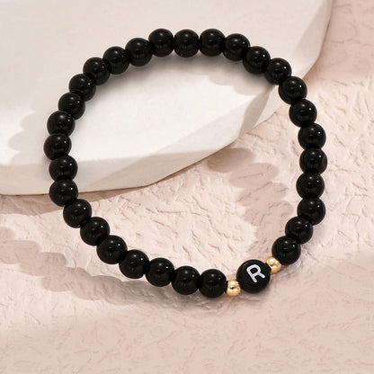 Simple Style Letter Resin Beaded Women's Bracelets