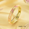 Sweet Pastoral Color Block Zinc Alloy Printing Stripe 18K Gold Plated Women's Bangle