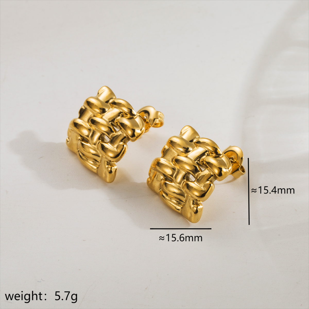 1 Pair Modern Style Simple Style Classic Style C Shape Solid Color Stainless Steel 18K Gold Plated Earrings Ear Studs