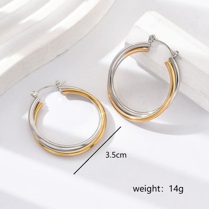 1 Pair Sweet Pastoral Simple Style Twist Stainless Steel Earrings