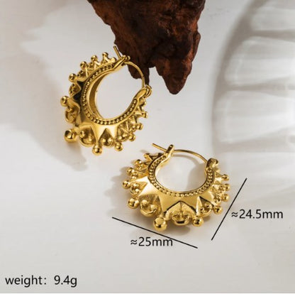 1 Pair Modern Style Simple Style Classic Style C Shape Solid Color Stainless Steel 18K Gold Plated Earrings Ear Studs