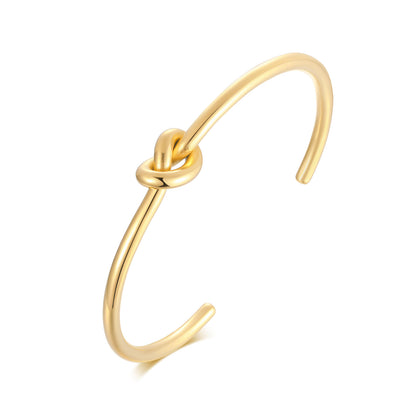 Stainless Steel Gold Plated Simple Style Classic Style Solid Color Plating Bangle