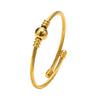 Stainless Steel Gold Plated Simple Style Classic Style Solid Color Plating Bangle