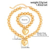 Exaggerated Fashion Heart Shape CCB Artificial Pearl Beaded Plating Women'S Bracelets Necklace