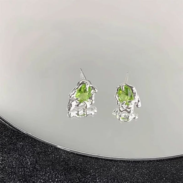 1 Pair IG Style Sweet Flower Hollow Out Inlay Alloy Rhinestones Pearl Drop Earrings Ear Cuffs Ear Studs