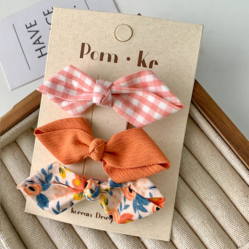 Kid'S Sweet Bow Knot Alloy Cloth Hair Clip