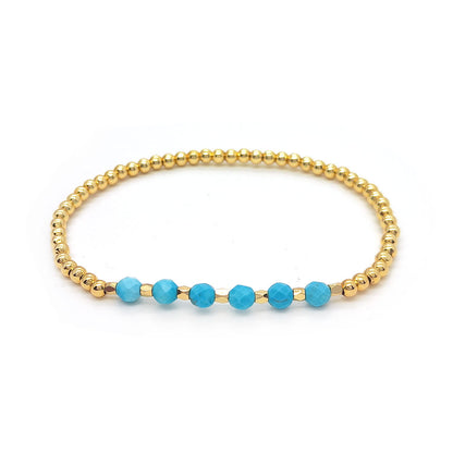 IG Style Handmade Simple Style Round Beaded Turquoise Copper Bracelets In Bulk