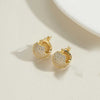 1 Pair Vintage Style Simple Style Commute Round Water Droplets Inlay Copper Zircon 14K Gold Plated Earrings Ear Studs