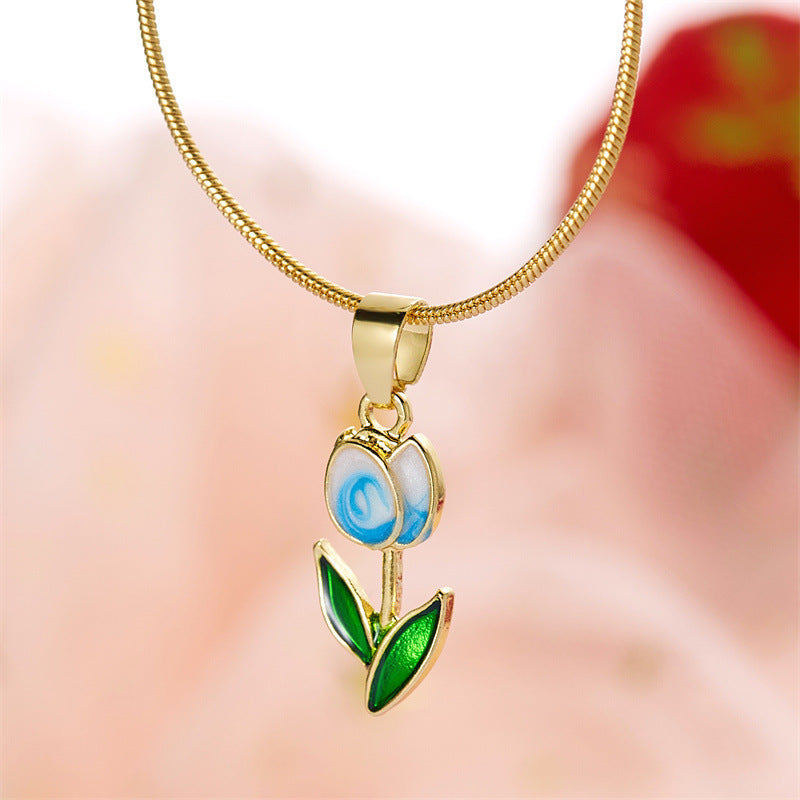 Simple Style Classic Style Flower Alloy Plating Gold Plated Women's Pendant Necklace