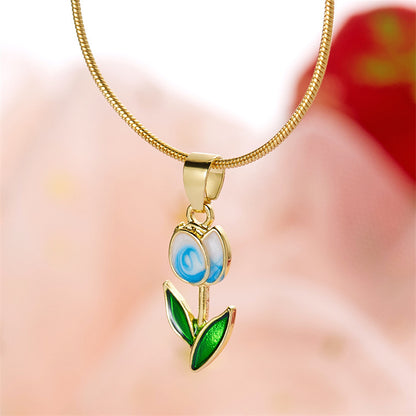 Simple Style Classic Style Flower Alloy Plating Gold Plated Women's Pendant Necklace