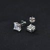 1 Pair Simple Style Square Plating Inlay Copper Zircon White Gold Plated Ear Studs