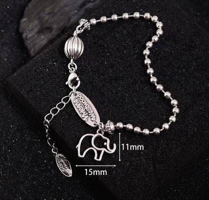 Copper Casual Princess Letter Elephant Hollow Out Bracelets