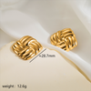 1 Pair Simple Style Classic Style Argyle Stainless Steel 14K Gold Plated Ear Studs