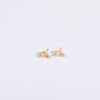 1 Pair Simple Style Star Inlay Stainless Steel Zircon Gold Plated Ear Studs