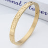 Stainless Steel 18K Gold Plated Rose Gold Plated Tropical Simple Style Roman Style Star Moon Bangle