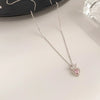 Sterling Silver Simple Style Classic Style Fruit Inlay Zircon Pendant Necklace